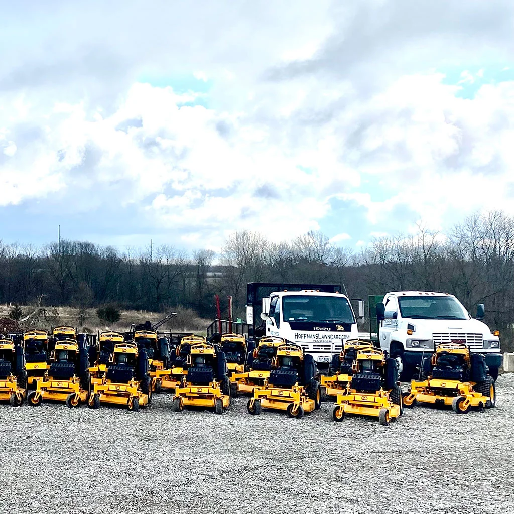 Equipment for lawn services in Delaware, OH.