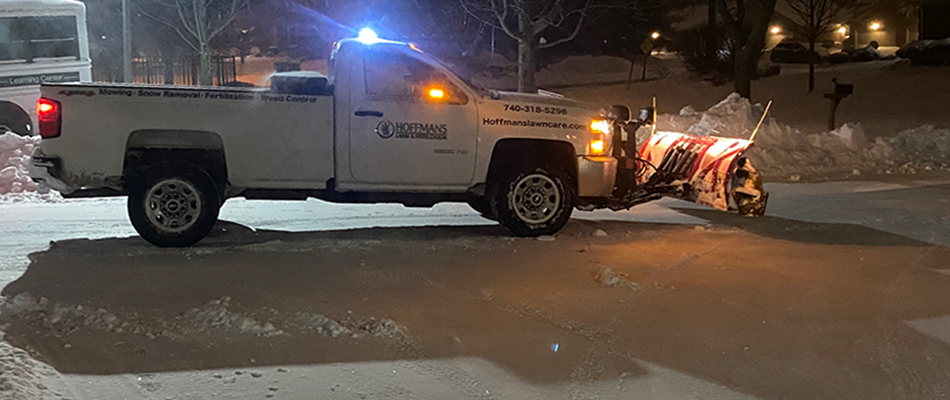 Hoffman work snow plow truck in Powell, OH.